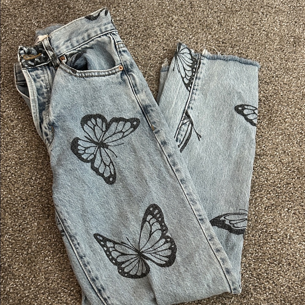 Pacsun Butterfly Print Women Jeans